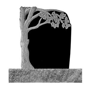 Пользовательские формы натуральный черный гранит сердце надгробие с деревьями - Product Image 5