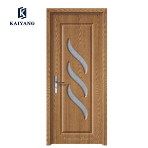 Puerta Moderna de PVC y MDF Modelo 2020, Vidrio Mate/Diamante, Colores y Diseños Personalizables para Villas, Baños y Hospitales - Product Image 2