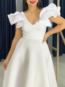 Vestido de Fiesta Elegante y Clásico con Volantes y Cintura Alta para Mujer, Ideal para Citas, Oficina o Eventos - Product Image 3