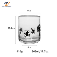 Großhandel Benutzerdefinierte Logo 12oz Klare Glasbecher mit Farbigem Aufkleber-Druck für Werbegeschenke