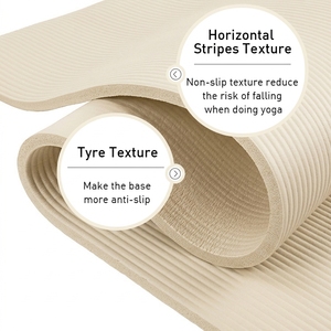 Tappetino Yoga NBR Ecologico e Durevole, Alta Densità 10mm, Resistente agli Strappi, Antiscivolo, per Pilates, Palestra, Fitness, con Cinghia di Trasporto, OEM - Product Image 2