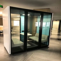 Cabine de travail modulaire de grande taille pour 4 personnes, cabine de réunion de bureau, cabine téléphonique écologique, cabine silencieuse avec serrure à reconnaissance faciale