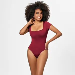 Intiflower bl37314 nhanh chóng khô bodysuit bán buôn liền mạch Jumpsuit với Ngắn Tay Áo Slim eo Shaper cộng với kích thước