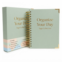 Buku Planner Hardcover A5 Custom, Jurnal Harian Mingguan dengan Tab, Cetak Foil Emas, Pernikahan, Kesehatan, OEM, Grosir