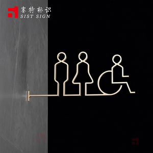 Letrero Acrílico para Baño, Letrero de WC para Hombres y Mujeres, Letrero de Inodoro para Entrada con Iconos de Hombre, Mujer y Discapacitado, Letrero de Pictogramas para Montar en la Pared, Letrero para Cafetería - Product Image 1