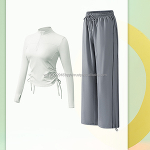 ชุดโยคะมืออาชีพสำหรับผู้หญิง แบบซิปครึ่งตัว ชุดออกกำลังกายสำหรับฤดูใบไม้ร่วง แขนยาว ดีไซน์ทันสมัย แห้งเร็ว เหมาะสำหรับวิ่งและฝึกซ้อม - Product Image 5