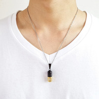 Colliers pendentifs en forme de capsule de parfum, en acier inoxydable, avec croix, pour hommes et femmes, bijoux, cadeau pour la Saint-Valentin