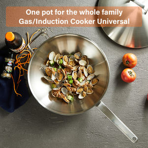 <span class=keywords><strong>Wok</strong></span> aço inoxidável multifuncional premium, aço inoxidável sem revestimento, 3 camadas, engrossado - Product Image 4