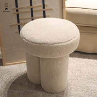 Usine en gros personnaliser moelleux plaine maquillage tabouret maison chambre confortable mobilier rond pouf
