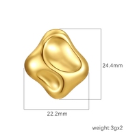 Boucles d'oreilles convexes concaves à texture marteau en acier au titane personnalisé haut de gamme en or LT-MS-407 18 carats