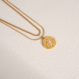 Collier tendance en perles rondes pour femmes, acier inoxydable 304, perles artificielles, imperméable, non décolorant, chaîne de câble, bijoux - Product Image 4