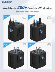 ELEGRP US EU UK Multi-Steckdosen <span class=keywords><strong>adapter</strong></span> Internat ionaler Steckdosen konverter Universal-Reise <span class=keywords><strong>adapter</strong></span> mit USB-C-Anschluss - Product Image 4