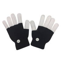 Gants lumineux LED pour Halloween, en coton et polyester, à piles, taille unique pour adolescents, pour l'extérieur en hiver, clignotants