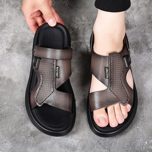 Première couche peau de <span class=keywords><strong>mouton</strong></span> été nouvelles sandales en <span class=keywords><strong>cuir</strong></span> véritable chaussures de plage hommes sandales décontractées en <span class=keywords><strong>cuir</strong></span> pantoufles chaussures pour hommes - Product Image 4