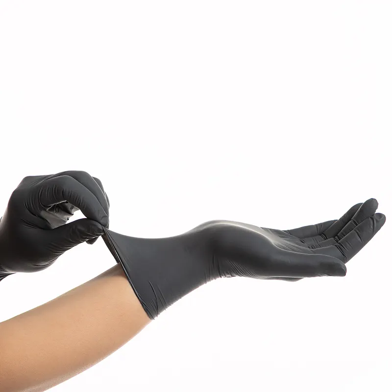סיטונאי שחור כפפות ללא אבקה עם כפפות חנקית באיכות גבוהה הבית