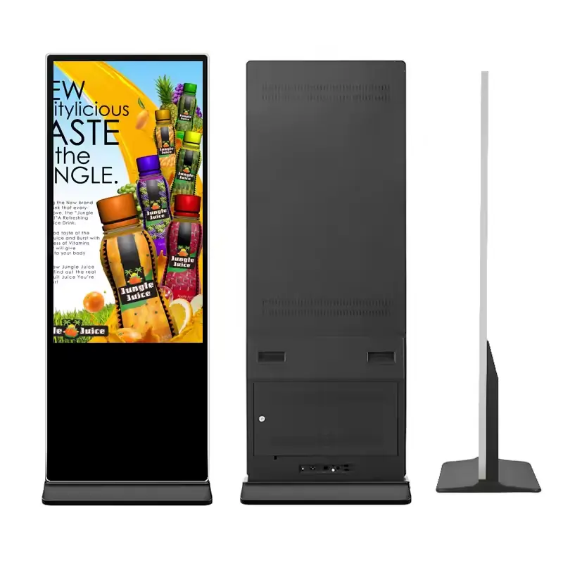 32-86 Inch Indoor Totem Digital Touchscreen LCD Advertising Player Floor-Standing Kiosk with Android Video for Elevators