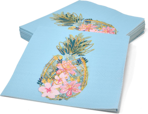 Serviettes de table <span class=keywords><strong>WELLPAPER</strong></span> en papier vierge 2 plis, motif ananas imprimé, style sac - Product Image 2