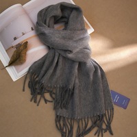 Écharpe 100% laine pour femmes, douce et chaude, bicolore, écharpe d'hiver avec franges, couleur unie, écharpe confortable pour le temps froid, écharpe en laine OEM/ODM