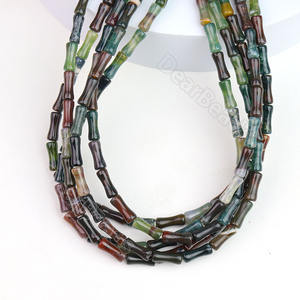 Cuentas de Piedra de Bambú Natural de 5 mm x 12 mm, Cuentas de Cristal de Ágata de Encaje de Jaspe Aqua Terra para la Fabricación de Joyas - Product Image 5