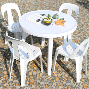 Sillas <span class=keywords><strong>de</strong></span> Jardín Apilables <span class=keywords><strong>de</strong></span> Plástico para Exteriores, Blancas, Antideslizantes, para Cocina, Taller, Restaurante, Patio, Villa, Parque - Product Image 1