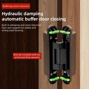 Нержавеющая сталь современный Невидимый трехмерный Регулируемый Гидравлический дверной шарнир мягкое закрытие бесшумное управление легко - Product Image 5