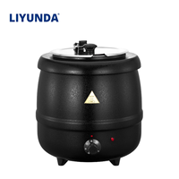 Marmite Chauffe-Soupe Électrique Commerciale de Luxe Liyunda en Acier Inoxydable Noir Mat 500W 10L – Chauffe-Plats et Serveur de Buffet