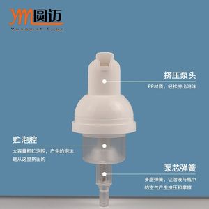 Flacon pompe à mousse Yuanmai 60ml en PP pour nettoyant visage et mousse blanchissante pour les dents - Product Image 1