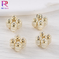 Bouton artisanal DIY en alliage de zinc plaqué or 18 carats avec fermoir magnétique cylindrique à 2 trous, écologique pour bracelets et colliers