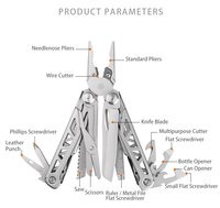 Couteau pliant multifonctionnel d'extérieur EDC avec pince, décapsuleur et outil combiné transfrontalier pour usage domestique et bricolage (métrique)