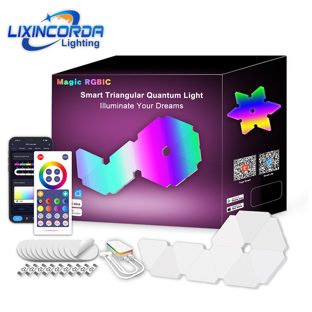 Modern Industrial Smart Led Gaming Wall Lights Triangle Light Panels Dimmable Abs Home Office Use Rohs Certified Dance Game
