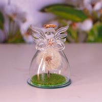 Dekorasi Meja Rumah Kaca Kaca Berbentuk Kubah dengan Bunga Dandelion Kering Abadi Buatan Tangan Grosir, Hiasan Pernikahan, Souvenir Pesta, Bunga Kering Asli