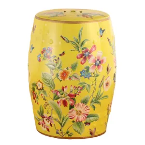 Hand painted Chinese Design Traditional floral paint round porcelain garden home decoration antique Bar Seat drum ceramic stool