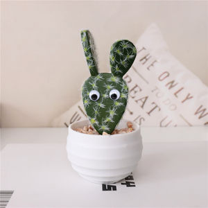Mini piante di <span class=keywords><strong>Cactus</strong></span> artificiali in vasi bianchi per la decorazione domestica - Product Image 4