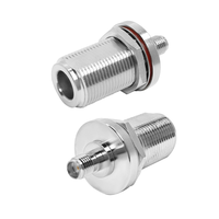 Conector Adaptador Coaxial RF N Hembra para Montaje en Panel a SMA Hembra, en Stock