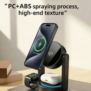Station de charge sans fil TKT 3 en 1 25W avec lumière nocturne RGB, multifonction, dissipation thermique par air, <span class=keywords><strong>chargeur</strong></span> de bureau Qi2 - Product Image 5