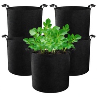 Lot de 5 sacs de culture robustes en tissu non tissé épaissi de 12 L avec poignées pour légumes, fleurs, fruits, serre et jardin
