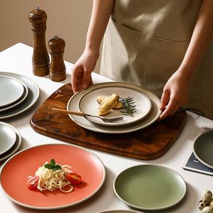 Japanese 12 Inch 7 Inch Round Matte Dishes 8 Inch and 10 Inch Porcelain <b>Plate</b> <b>Ceramic</b> Sets Luxury for Restaurant Dinner <b>Plates</b> - Product Image 2