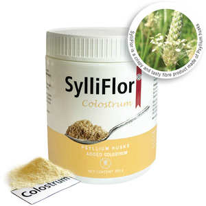Santé immunitaire et digestive : Suppléments de fibres pures SylliFlor Psyllium Husks Colostrum pour la santé immunitaire humaine - Product Image 1