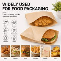 Sac en papier offset multi-usages, thermoscellable, anti-fuite et anti-graisse, idéal pour les snacks de marché nocturne et les plats à emporter