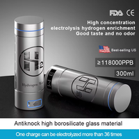 Générateur d'eau à hydrogène 11800ppb SPE/PEM 300ml Titane Platine Riche Tasse D'eau Portable Hydrogène Bouteille D'eau avec Inhalateur