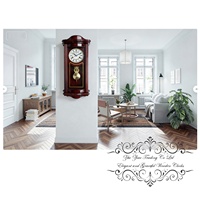 Horloge murale pendule miniature Signature Dark Antique, design européen, pour salon, aiguilles en bois, texture métallique vintage simulée