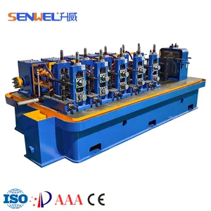 Sentoalha redonda quadrada alta frequência erw tubo soldado linha de produção de tubulação de aço carbono formado máquina de fabricação de tubulação