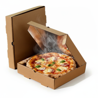 Boîte à pizza en papier kraft et aluminium avec logo personnalisé en gros |   Emballage alimentaire écologique résistant à l'huile avec impression sans huile minérale