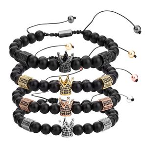 Bracelet de perles en couronne impériale pour Couple, bijoux de luxe, taille roi et <span class=keywords><strong>reine</strong></span>, cadeau pour hommes et femmes - Product Image 1