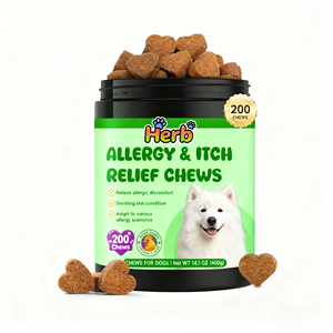 Soulagement des démangeaisons chez le chien - Probiotiques, huile de poisson oméga 3 - Allergies saisonnières - Complément alimentaire pour la santé immunitaire - Friandises pour soulager les allergies chez le chien - Product Image 1