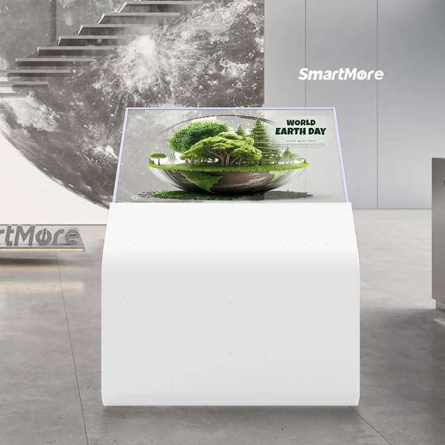 Standing Type Tilt Transparent Oled Display 55 Inch Screen Panel 1080P for Museum Real Estate Visitor Machine