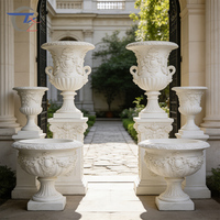 Pots de fleurs en GRC sculptés de style européen classique de haute qualité, décoration de jardin de villa, décoration extérieure