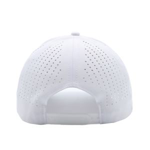 Gorra de Béisbol Ajustable de 6 Paneles, Blanca, Impermeable, con Diseño Perforado con Láser, Letra Curva Impresa en Goma - Product Image 4