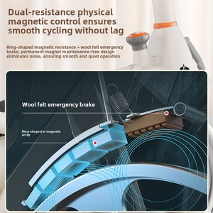 Vélo d'appartement vertical personnalisé en usine, à commande magnétique silencieuse, pour jeu cycliste, équipement de fitness, pédalier, 120 kg - Product Image 4