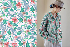 नए आगमन बहु-रंग फूल डिजाइन 100% शुद्ध रामी लिनन बुने हुए कपड़े के लिए पर्यावरण के अनुकूल सांस - Product Image 6